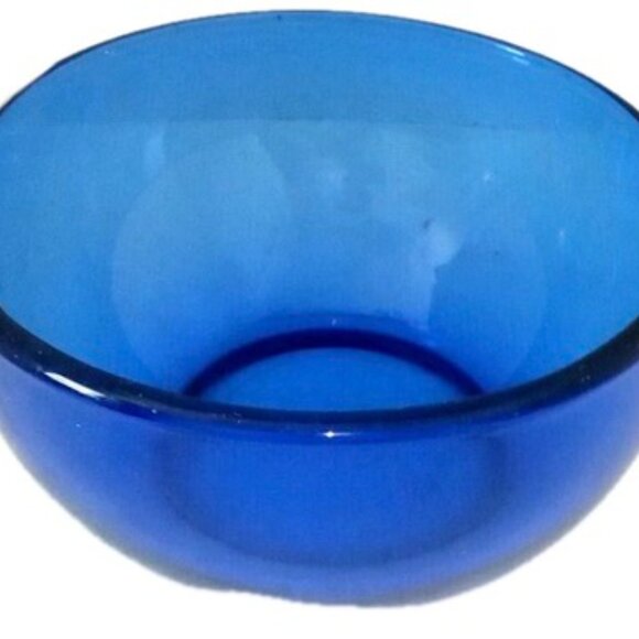 Cobalt Blue Glass Bowl 6"w 2.5"d Mexico Decorative Serveware - Picture 4 of 6